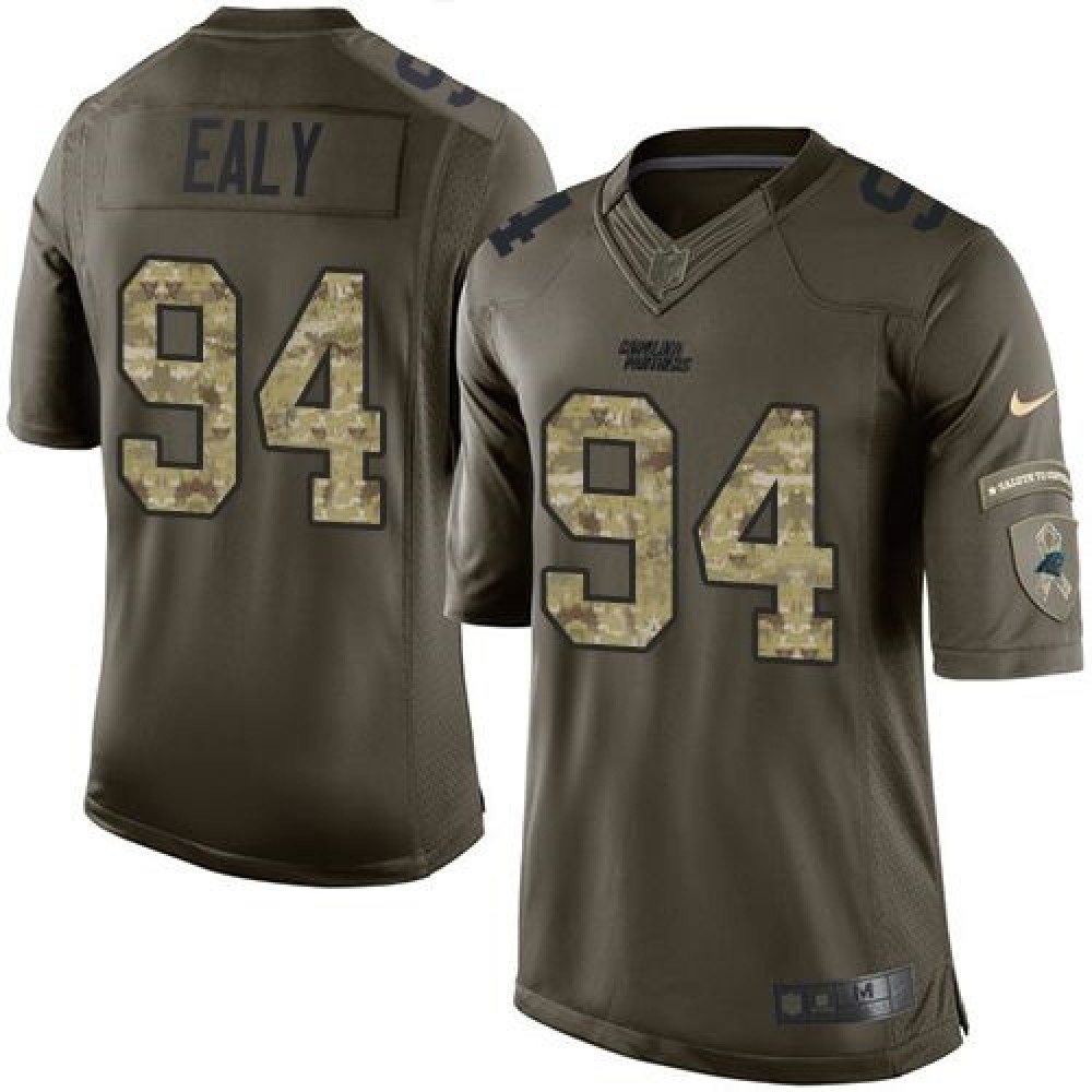 Panthers #94 Kony Ealy Green Men's Stitched NFL Limited Salute to Service Jersey
