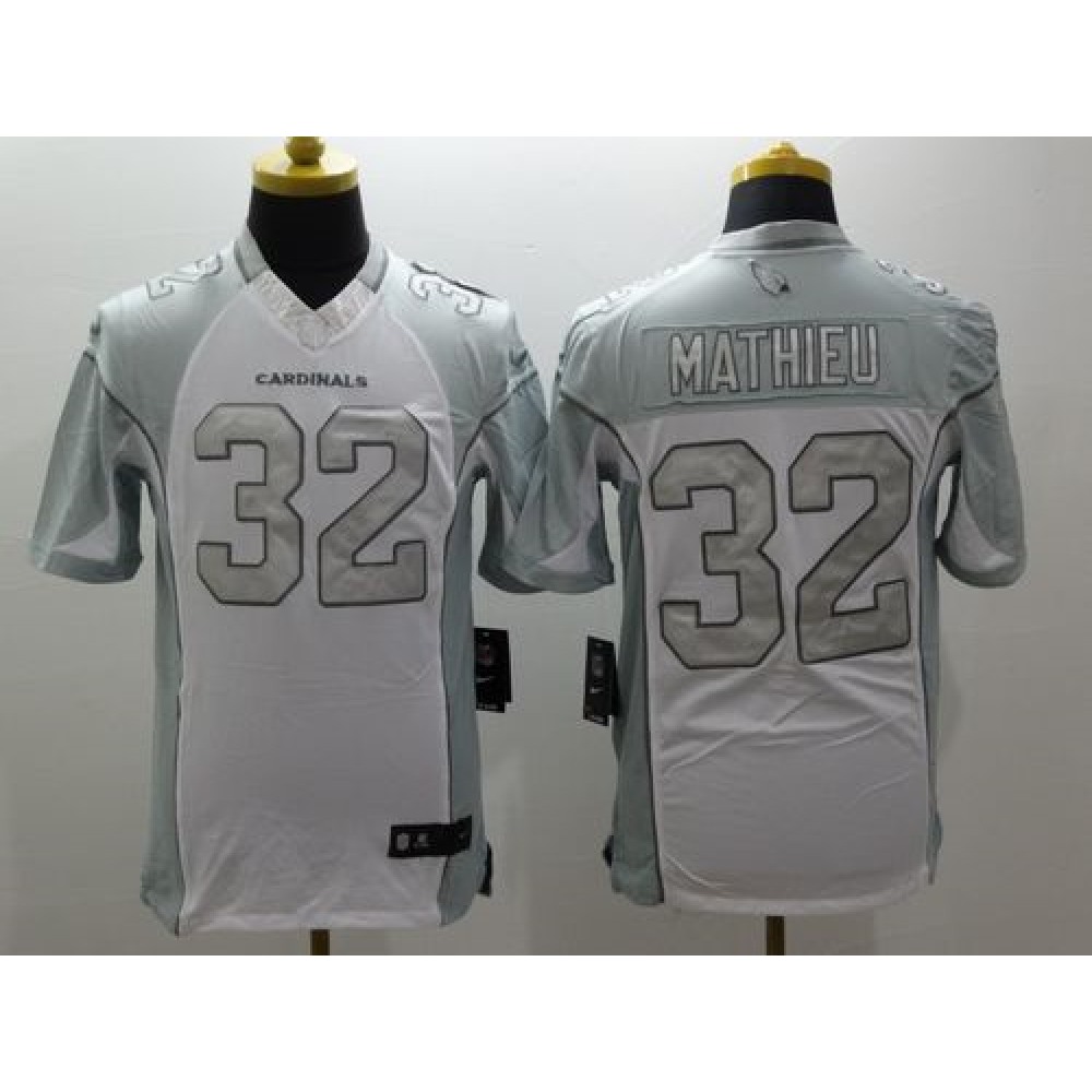 Cardinals #32 Tyrann Mathieu White Men's Stitched NFL Limited Platinum Jersey