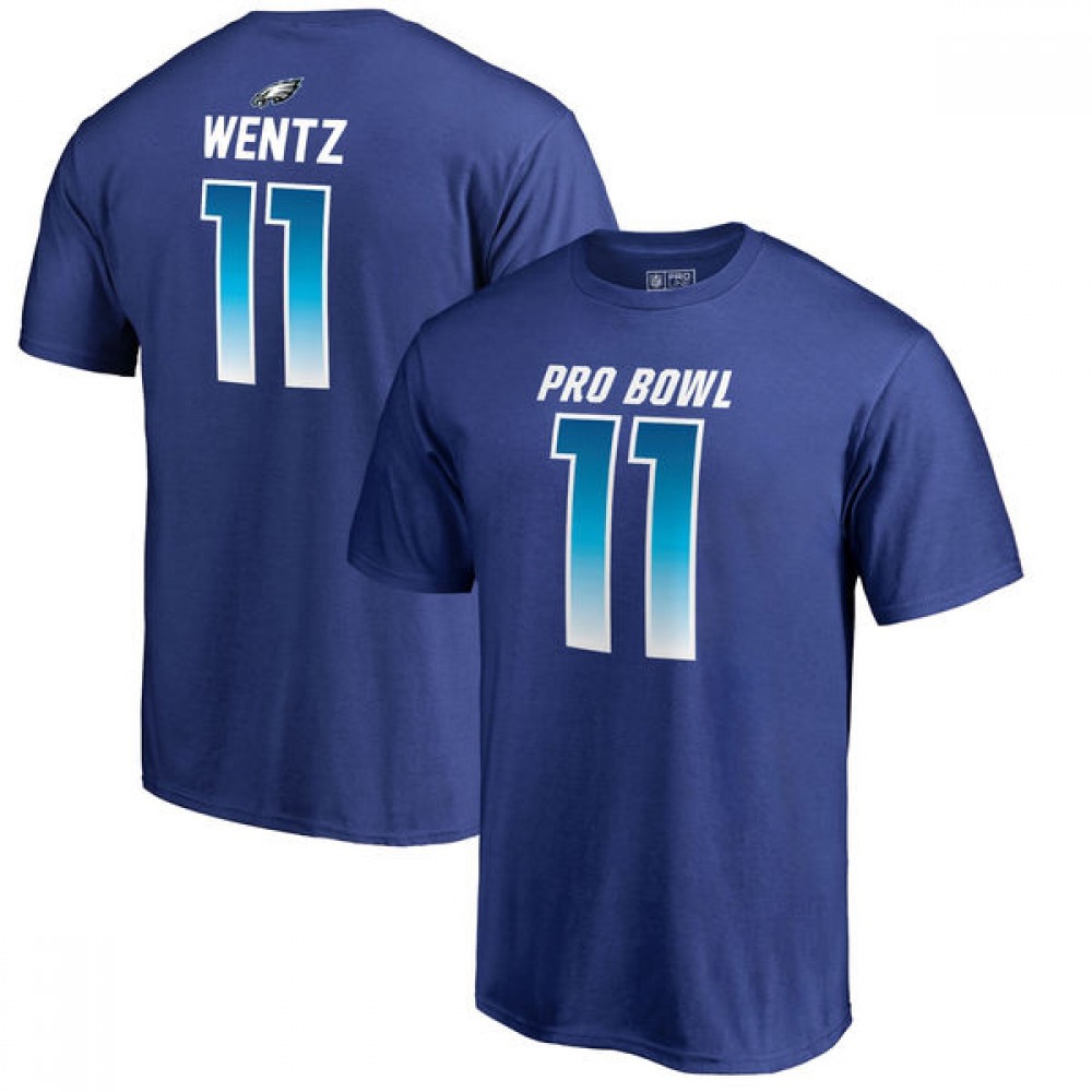 Eagles #11 Carson WentzAFC Pro Line 2018 NFL Pro Bowl Royal T-Shirt
