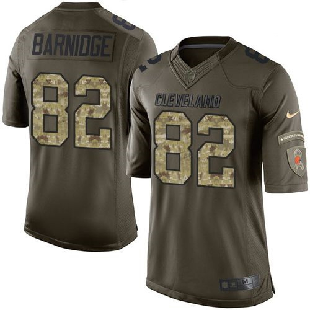 Browns #82 Gary Barnidge Green Men's Stitched NFL Limited Salute to Service Jersey