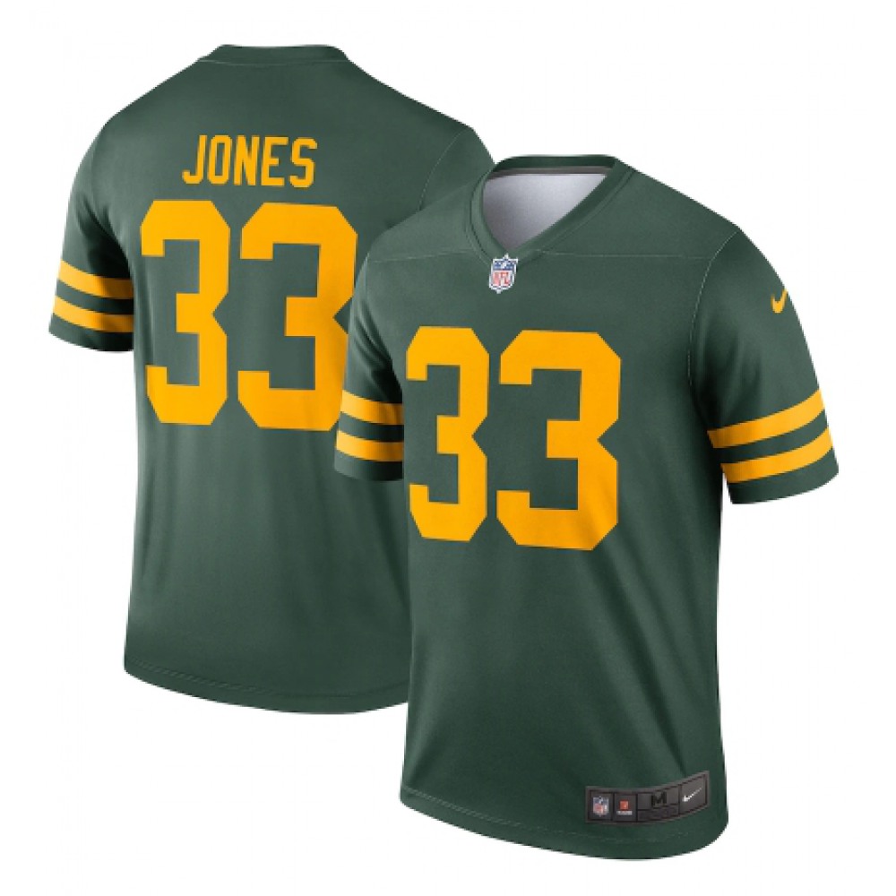 Men's Green Bay Packers #33 Aaron Jones 2021 Green Legend Stitched Football Jersey
