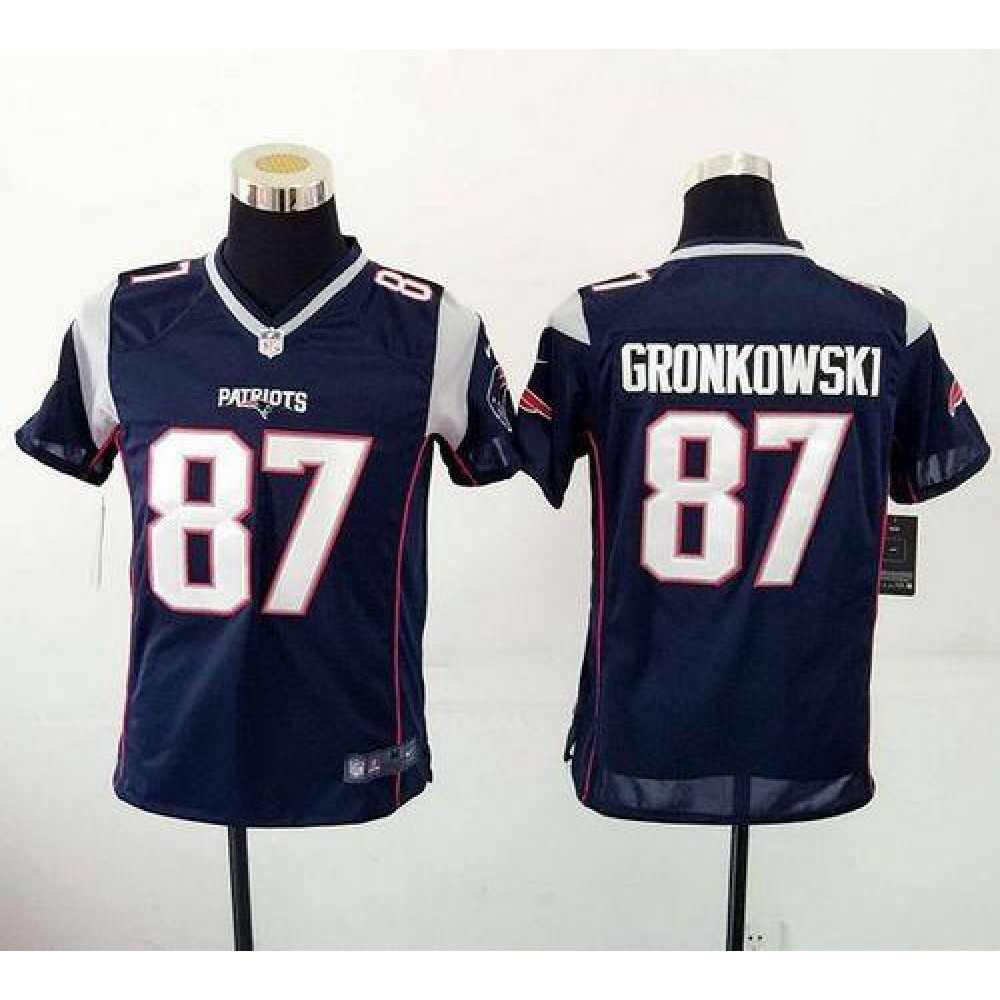 Patriots #87 Rob Gronkowski Navy Blue Team Color Youth Stitched NFL New Elite Jersey