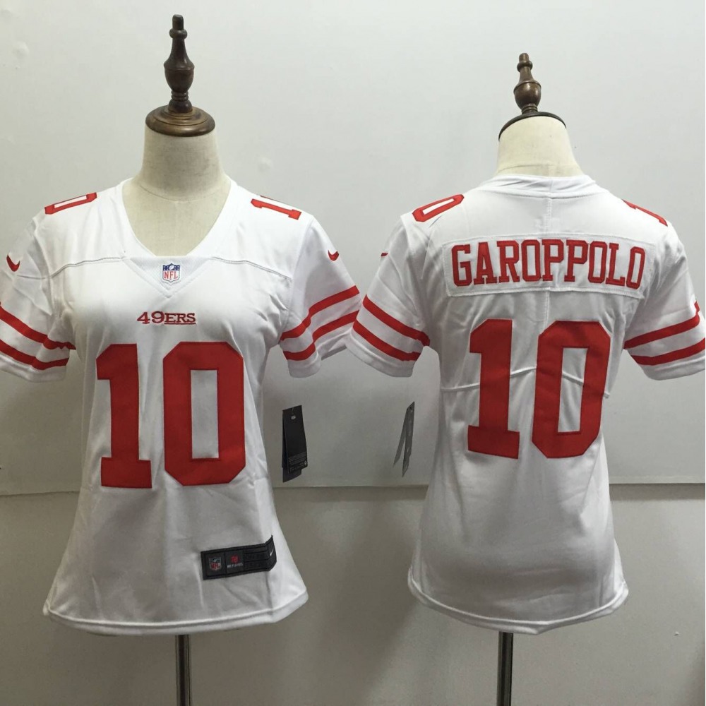 Women'sSan Francisco 49ers #10 Jimmy Garoppolo White Untouchable Limited Stitched NFL Jersey