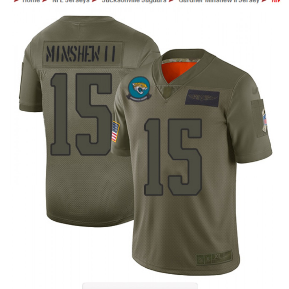 Men's Jacksonville Jaguars #15 Gardner Minshew II2019 Camo Salute To Service Limited Stitched NFL Jersey