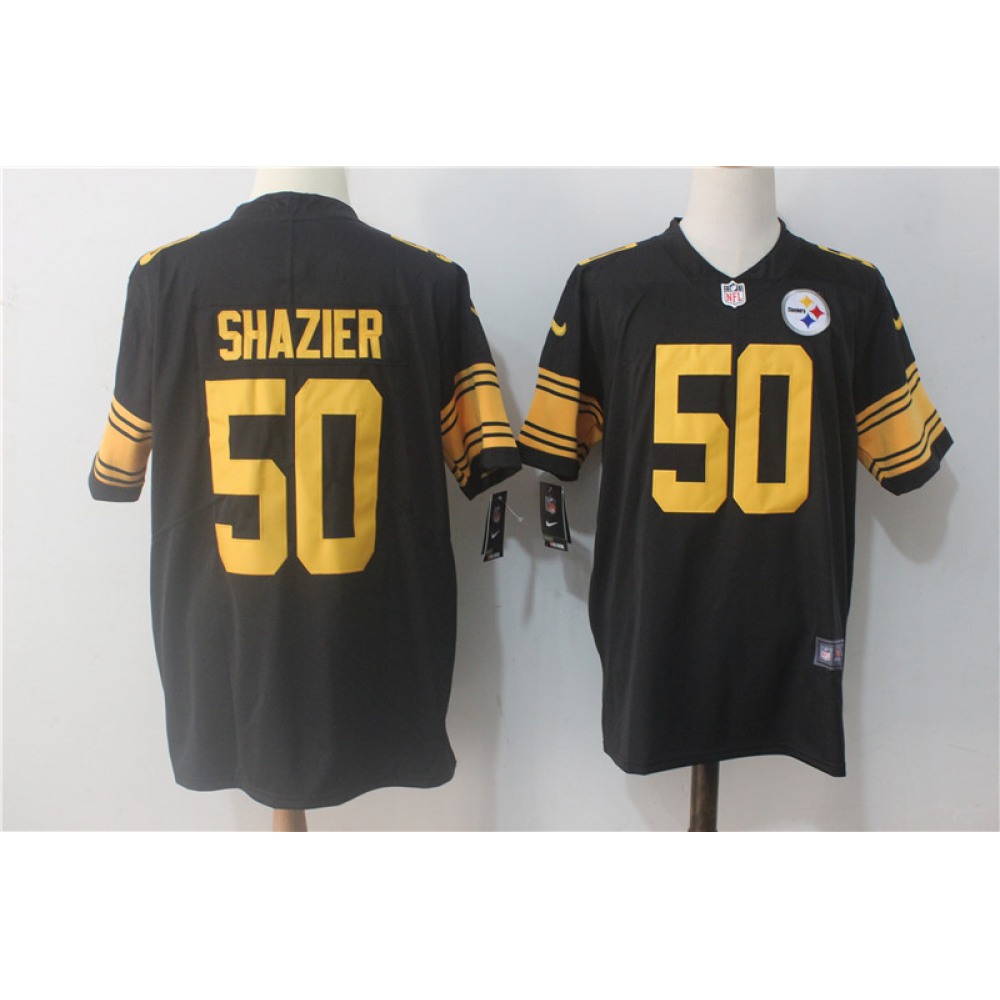 Men'sPittsburgh Steelers #50 Ryan Shazier Black Limited Rush Stitched NFL Jersey