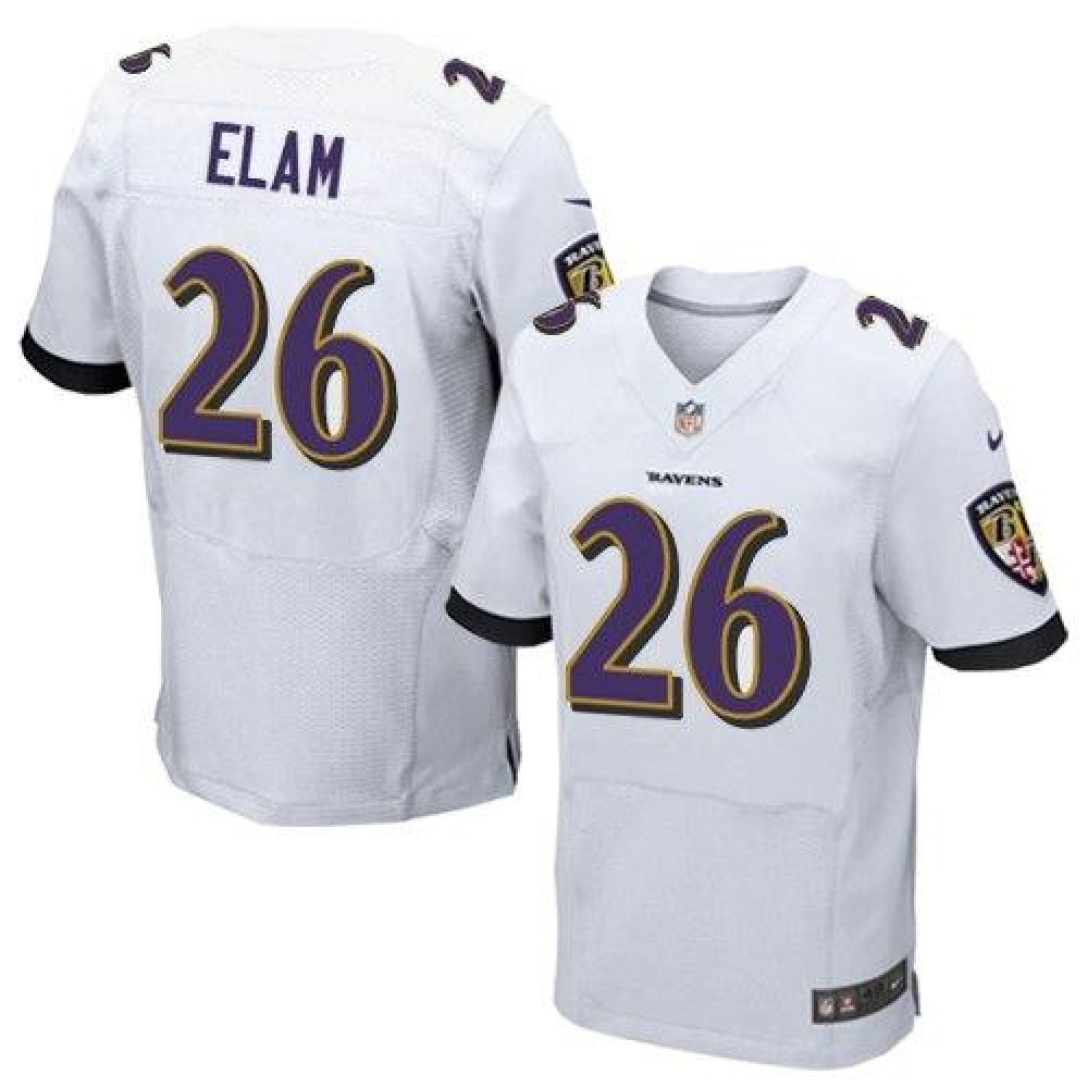 Ravens #26 Matt Elam White Men's Stitched NFL New Elite Jersey