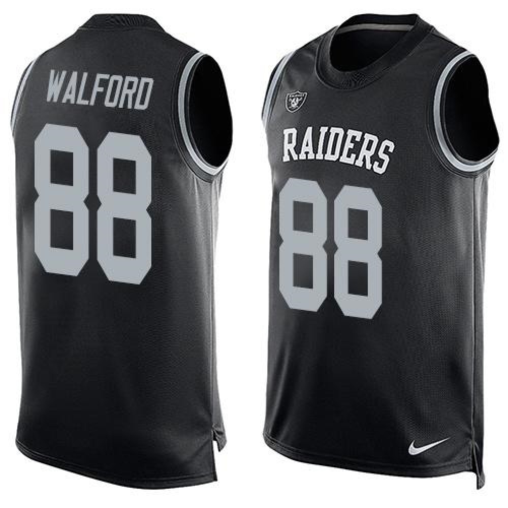 Raiders #88 Clive Walford Black Team Color Men's Stitched NFL Limited Tank Top Jersey