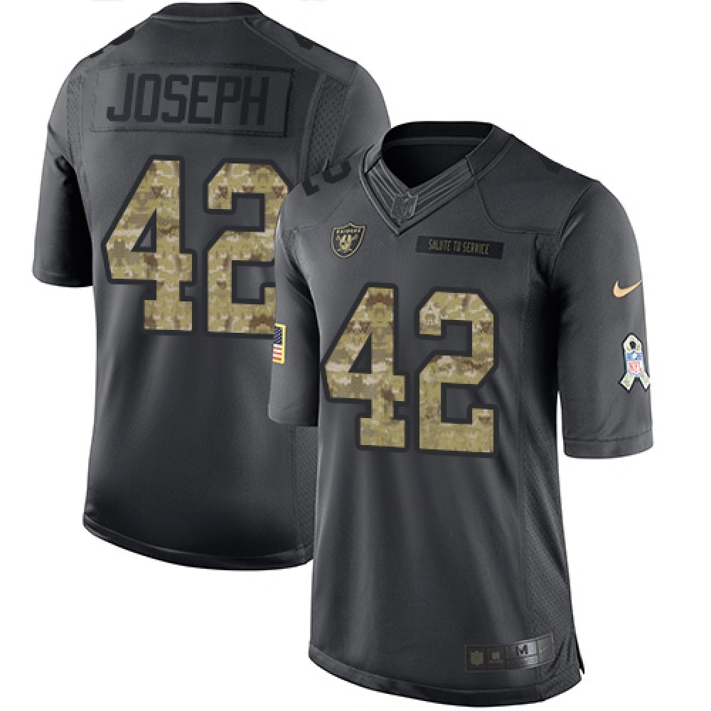 Raiders #42 Karl Joseph Black Men's Stitched NFL Limited 2016 Salute To Service Jersey