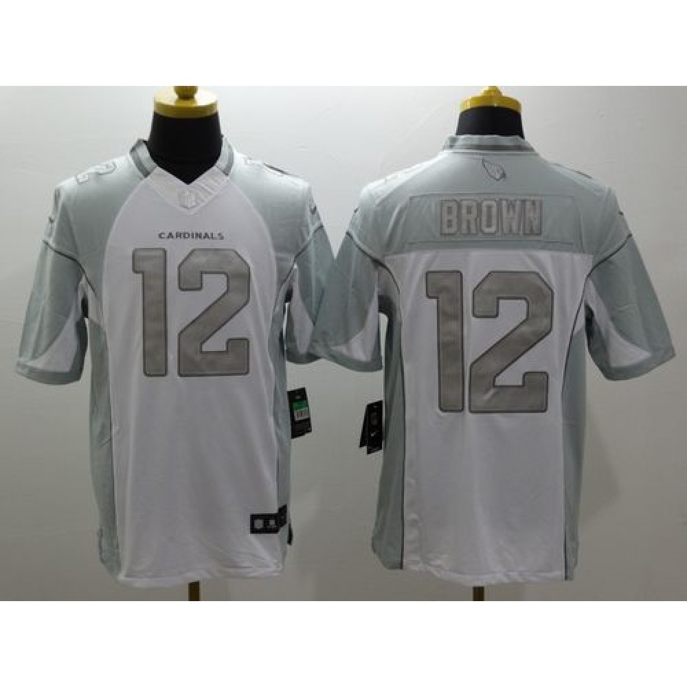 Cardinals #12 John Brown White Men's Stitched NFL Limited Platinum Jersey
