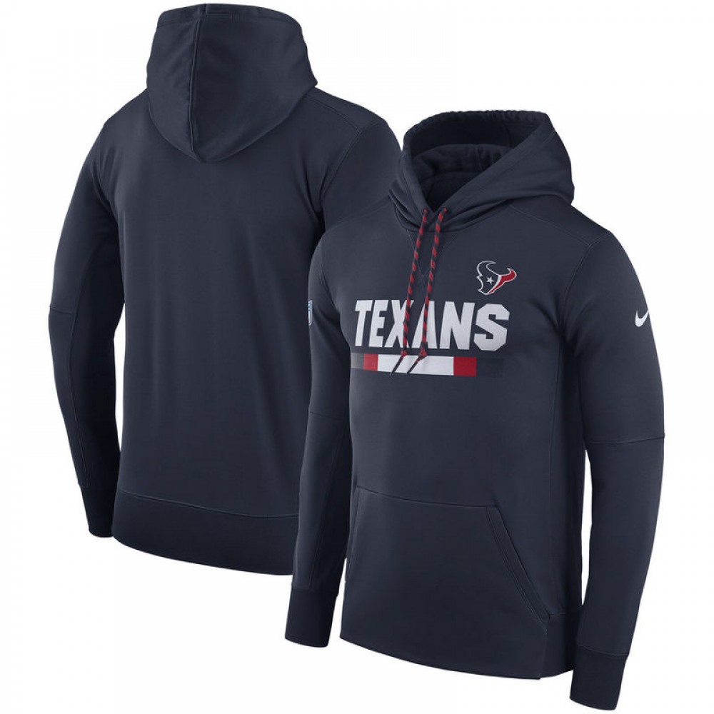 Men's Houston TexansNavy Sideline Team Name Performance Pullover Hoodie