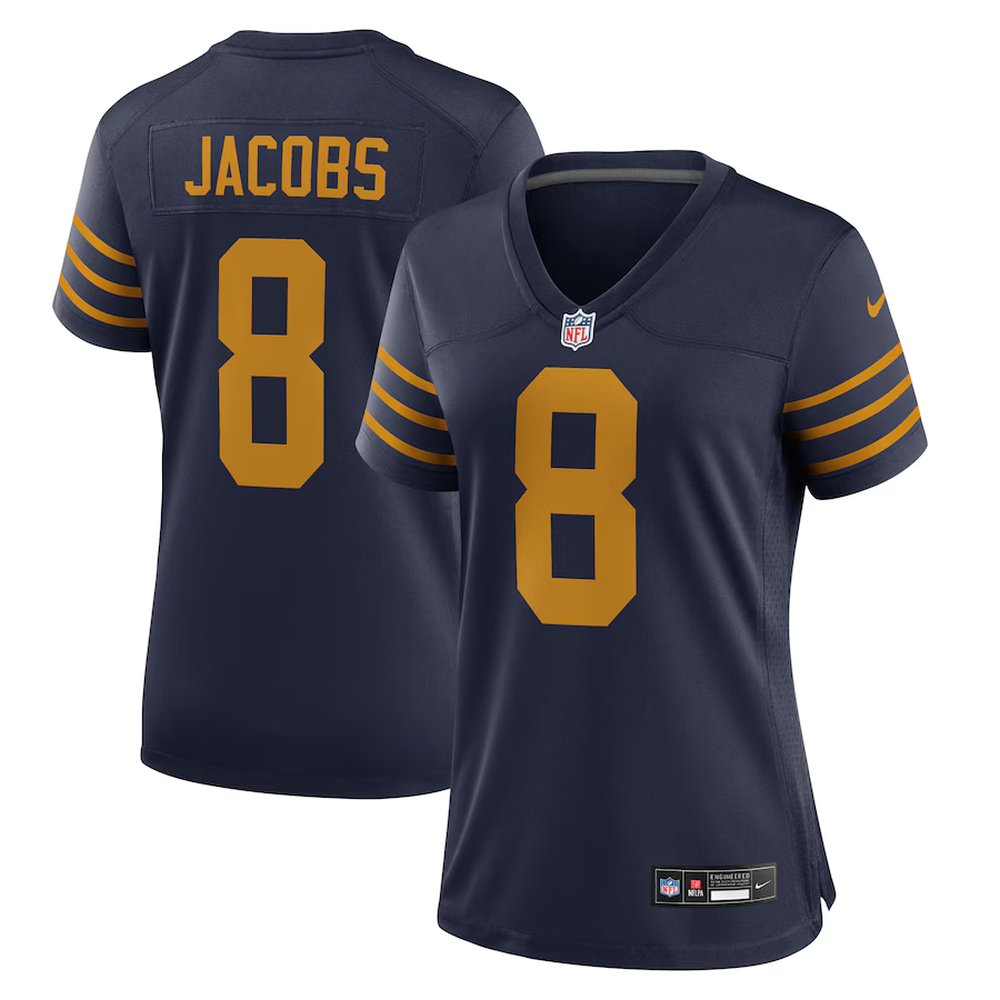 Women's Green Bay Packers #8 Josh Jacobs Nike Navy The 1923 Classic Game Jersey