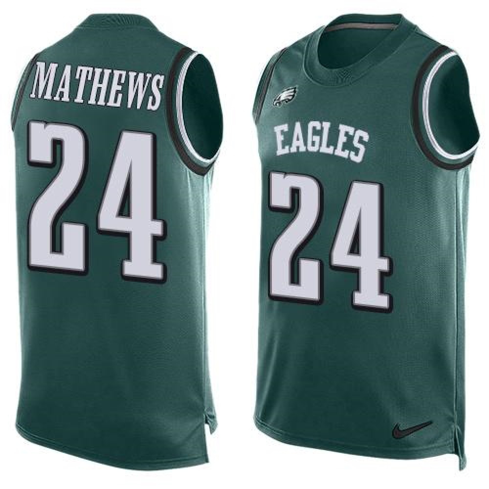 Eagles #24 Ryan Mathews Midnight Green Team Color Men's Stitched NFL Limited Tank Top Jersey