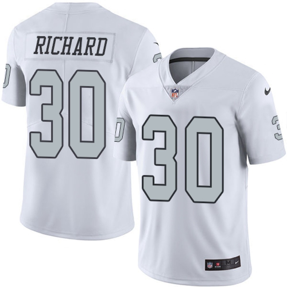 Raiders #30 Jalen Richard White Men's Stitched NFL Limited Rush Jersey
