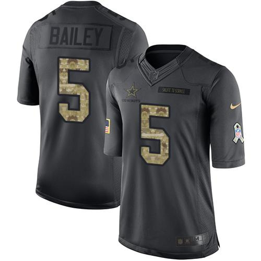 Cowboys #5 Dan Bailey Black Men's Stitched NFL Limited 2016 Salute To Service Jersey