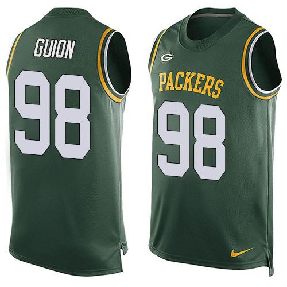 Packers #98 Letroy Guion Green Team Color Men's Stitched NFL Limited Tank Top Jersey