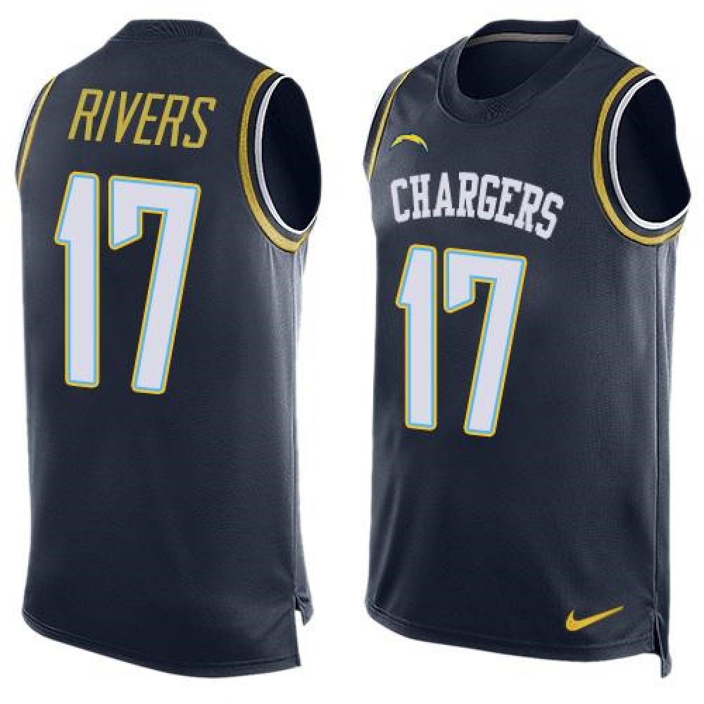 Chargers #17 Philip Rivers Navy Blue Team Color Men's Stitched NFL Limited Tank Top Jersey