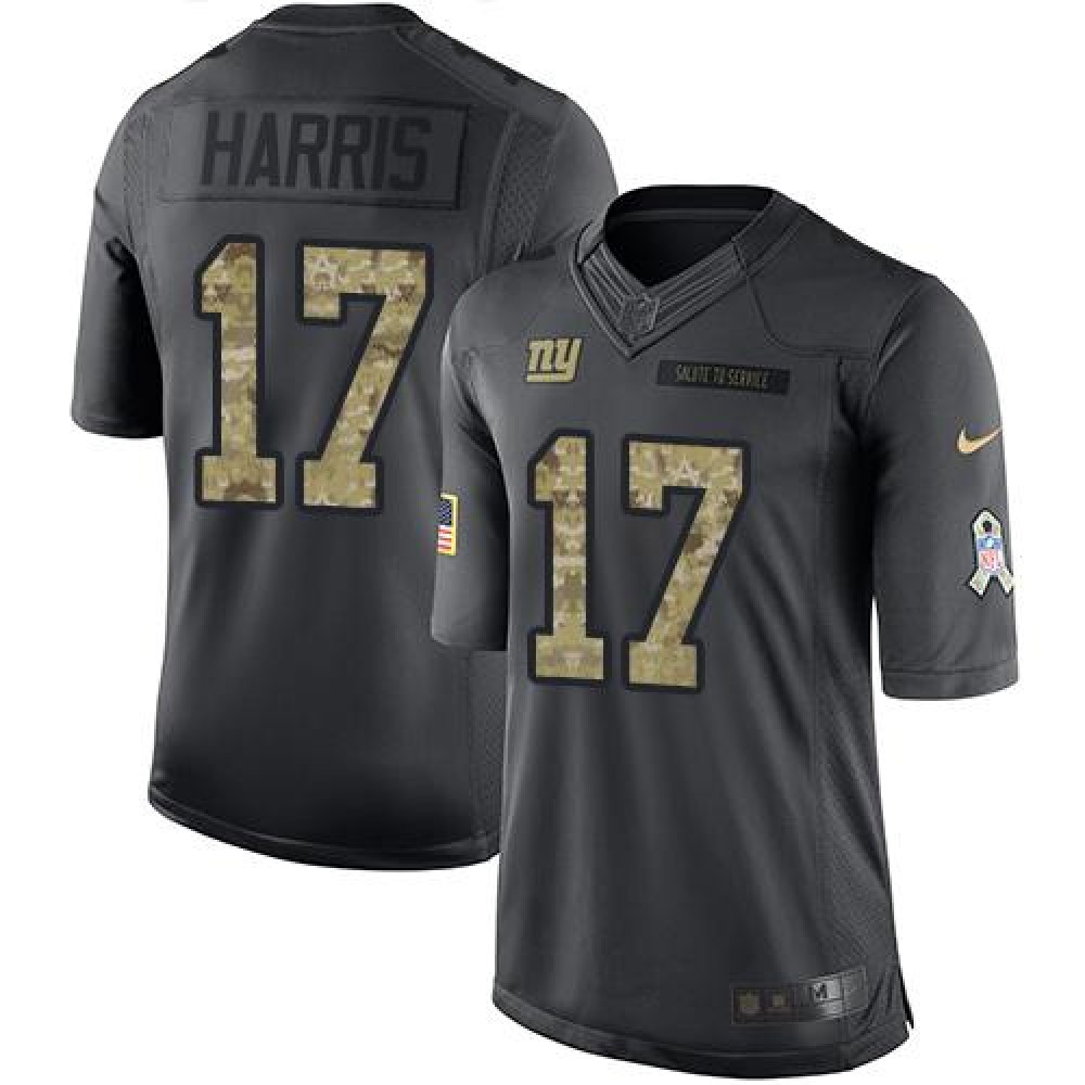 Giants #17 Dwayne Harris Black Men's Stitched NFL Limited 2016 Salute to Service Jersey