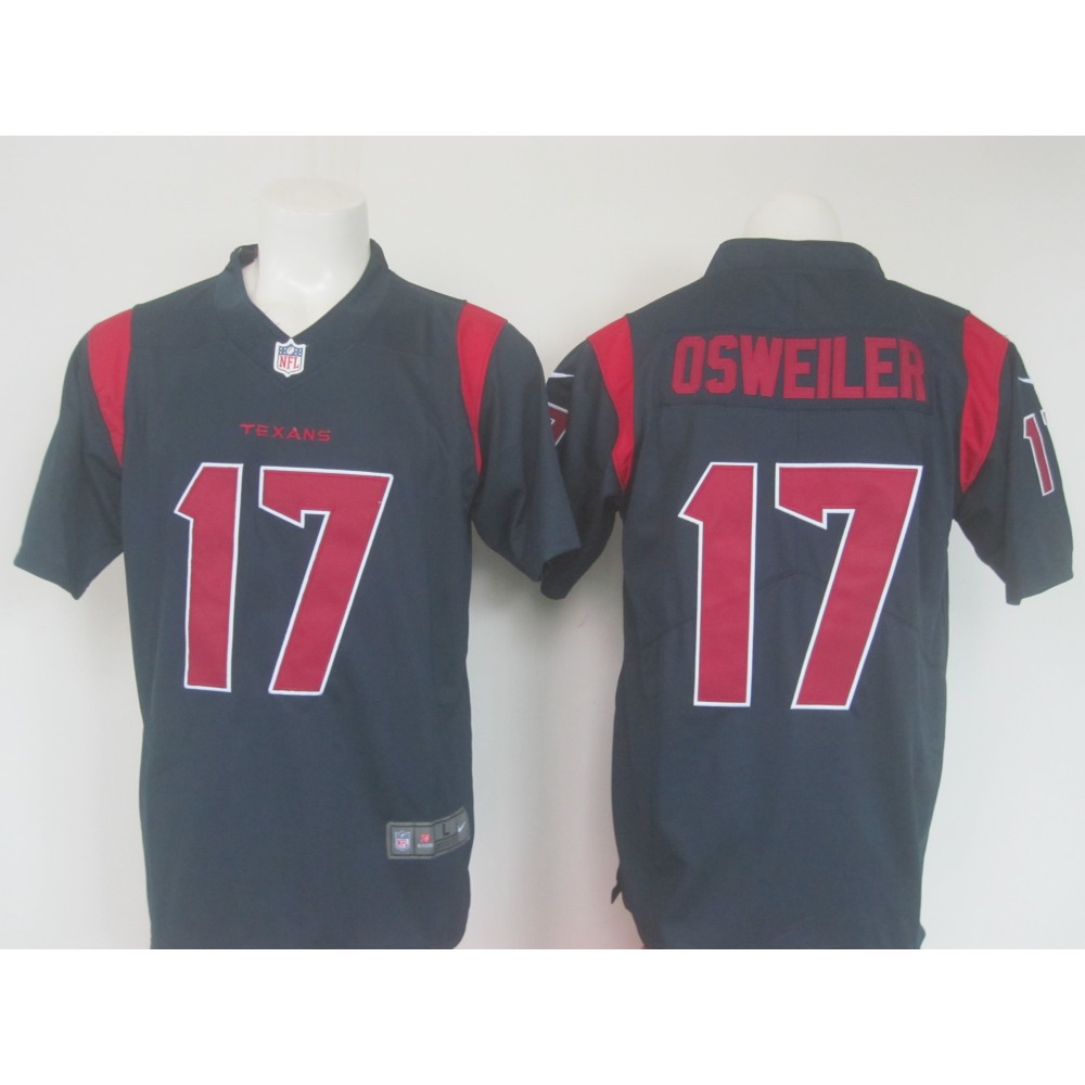 Men'sTexans #17 Brock Osweiler NavyLimited Rush Stitched NFL Jersey
