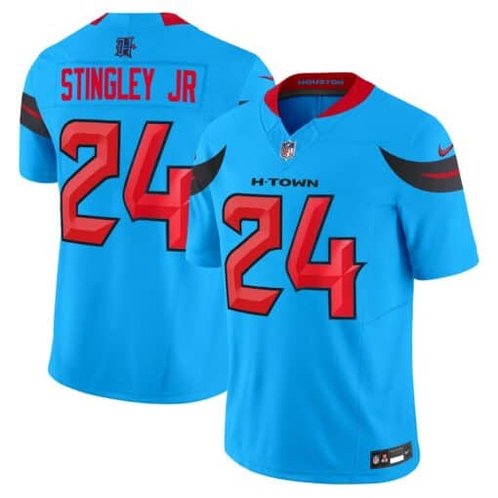 Men'sDerek Stingley Jr. Blue Houston Texans #24 Vapor F.U.S.E. Limited Jersey