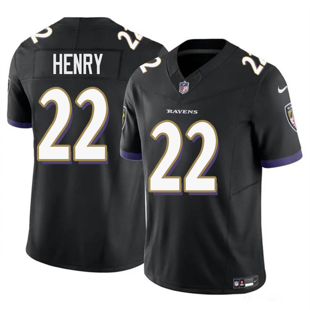 Men's Baltimore Ravens #22 Derrick HenryBlack F.U.S.E Vapor Limited Jersey