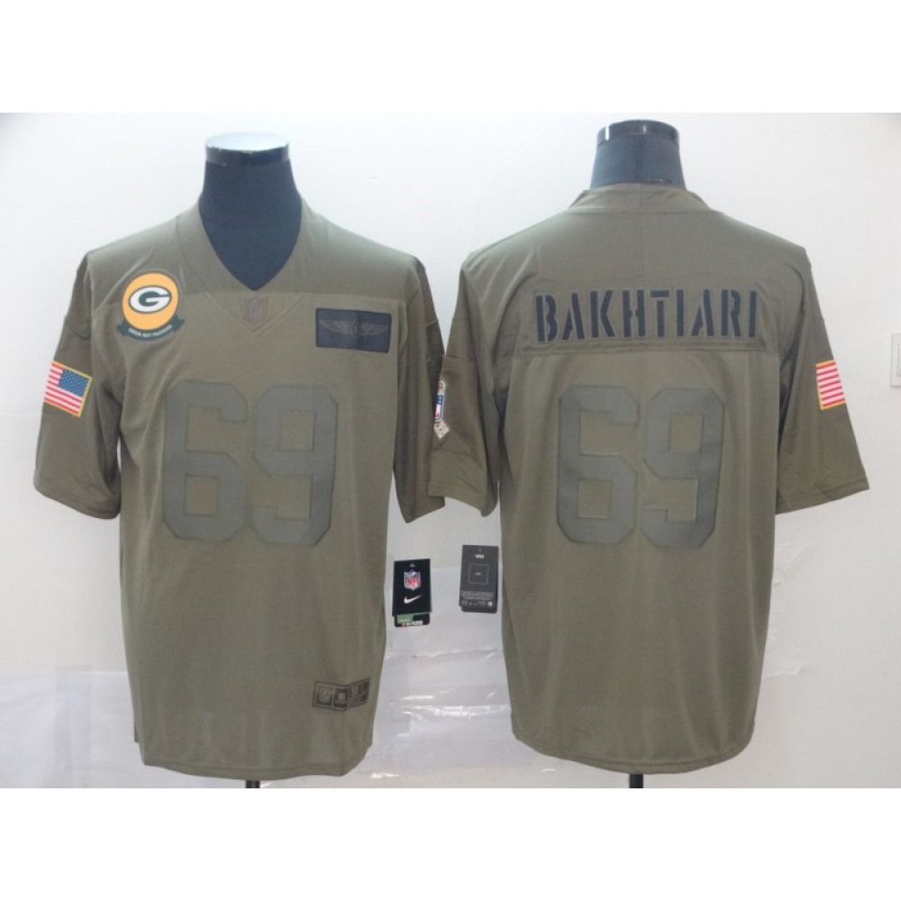 Men's Green Bay Packers #69 David Bakhtiari 2019 Camo Salute To Service Limited Stitched NFL Jersey
