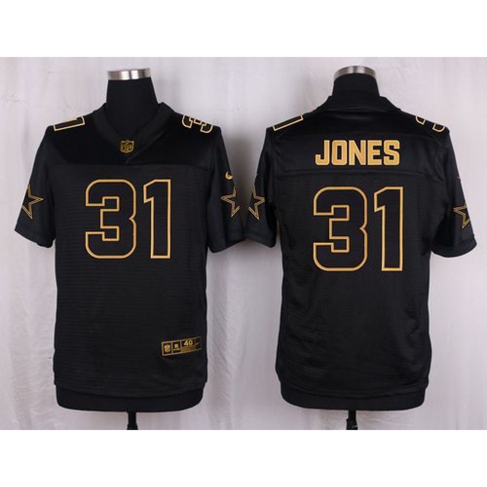 Cowboys #31 Byron Jones Black Men's Stitched NFL Elite Pro Line Gold Collection Jersey