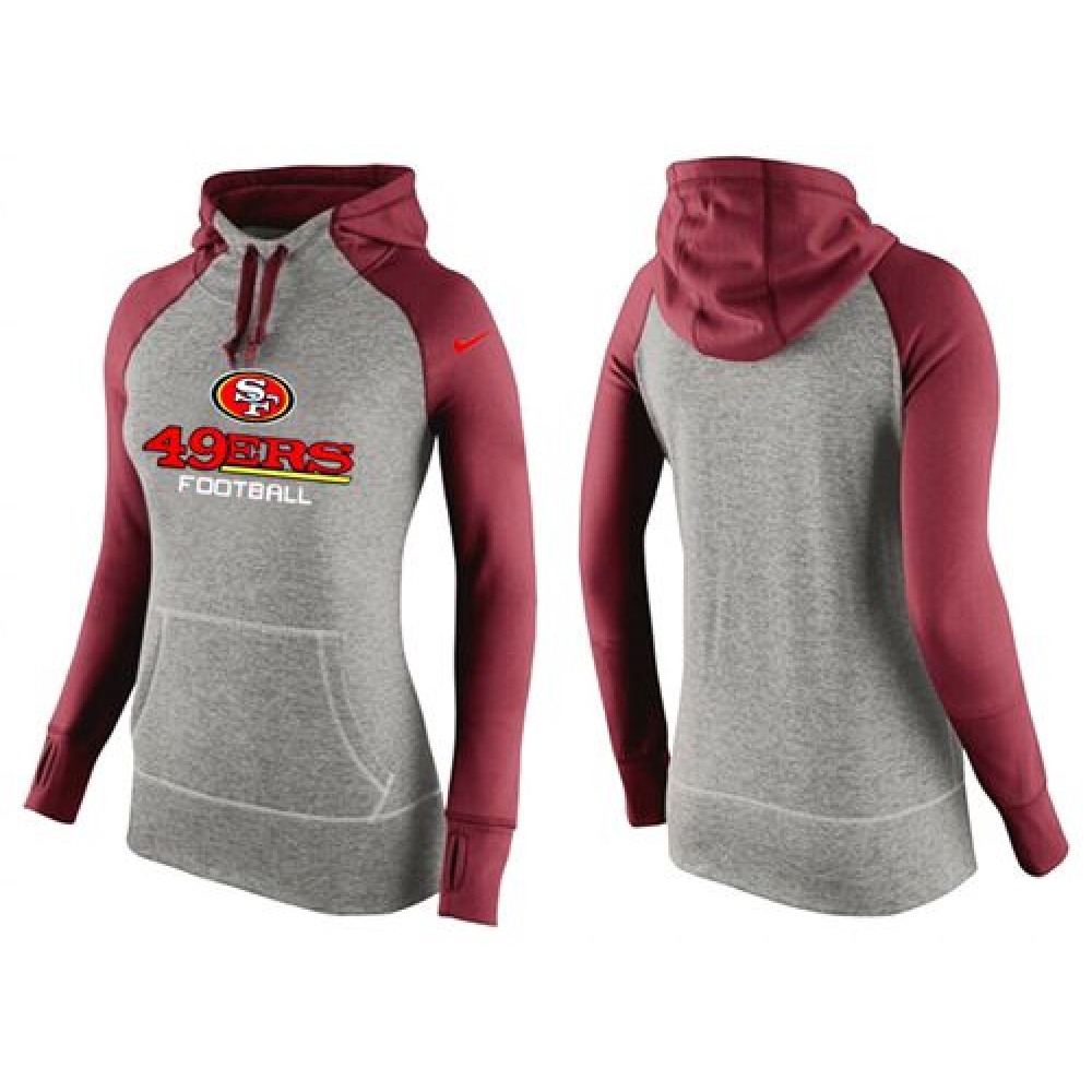 Women'sSan Francisco 49ers Performance Hoodie Grey & Red_1
