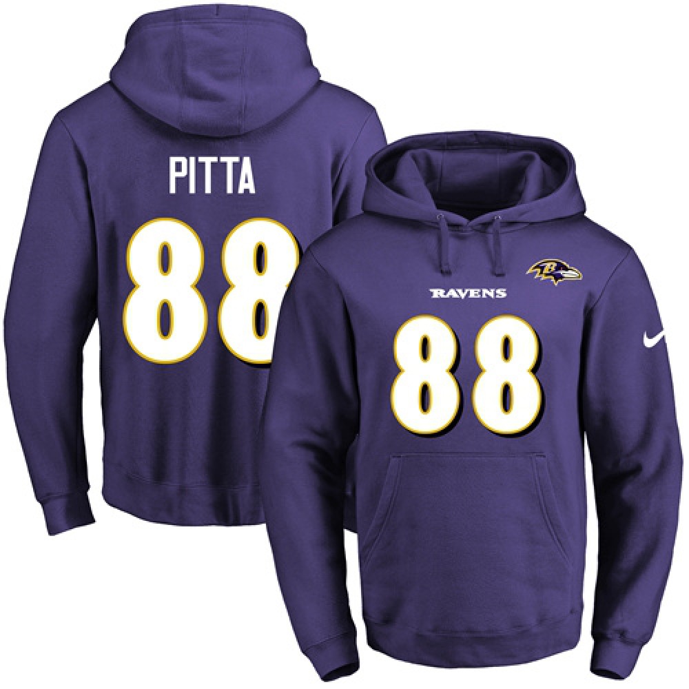 Ravens #88 Dennis Pitta Purple Name & Number Pullover NFL Hoodie