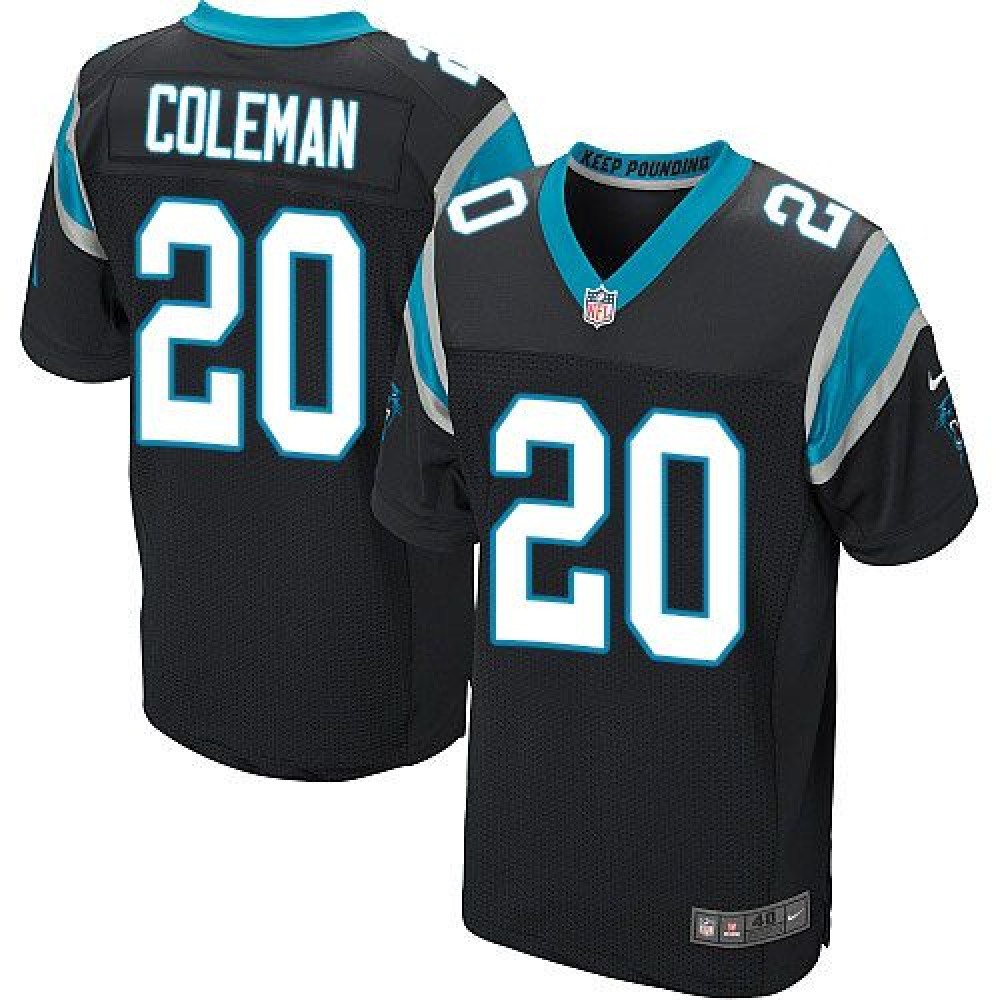 Panthers #20 Kurt Coleman Black Team Color Men's Stitched NFL Elite Jersey