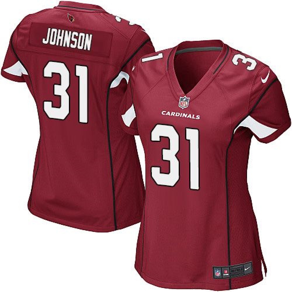 Cardinals #31 David Johnson Red Team Color Women's Stitched NFL Elite Jersey