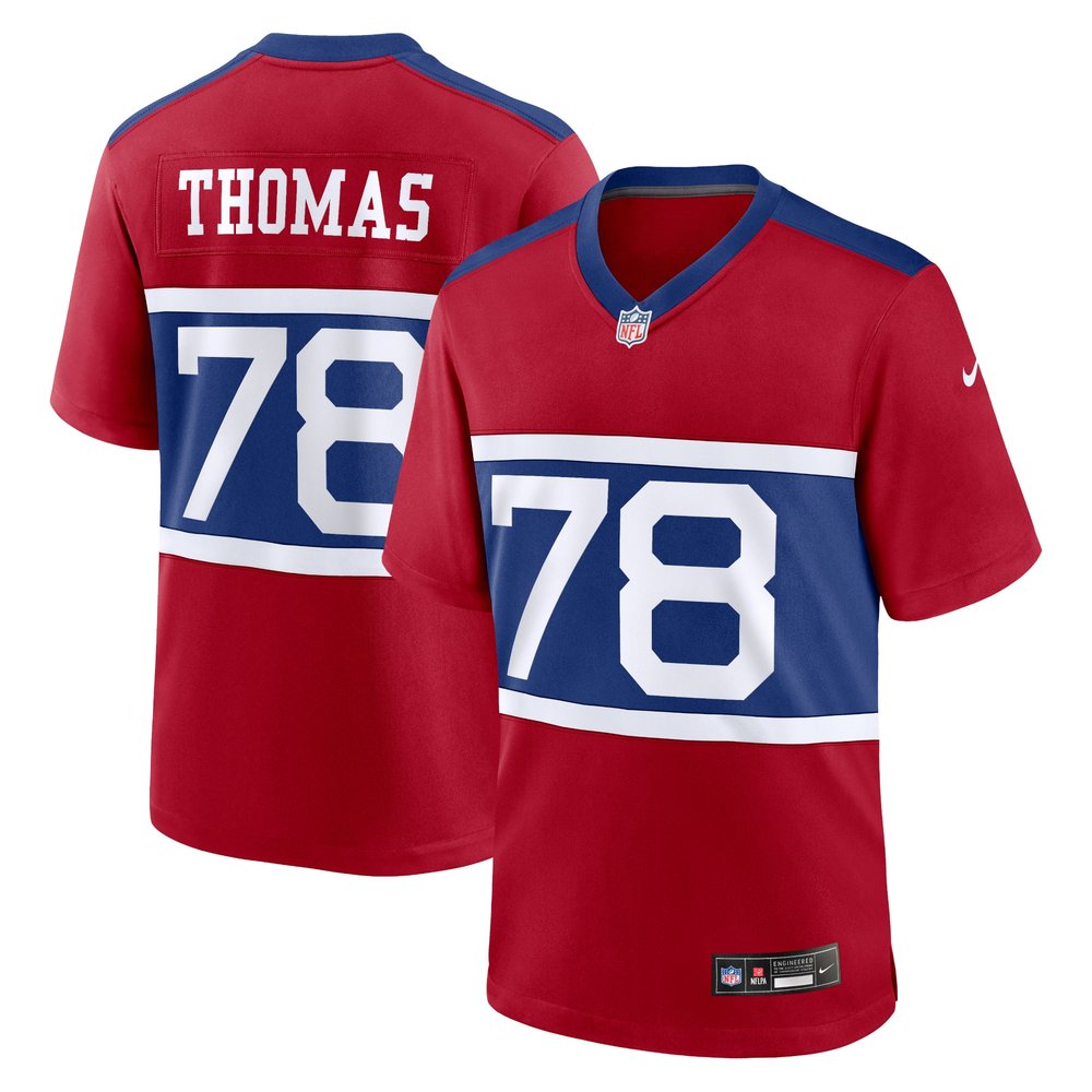 Men's New York Giants Andrew ThomasCentury Red Alternate Player Game Jersey