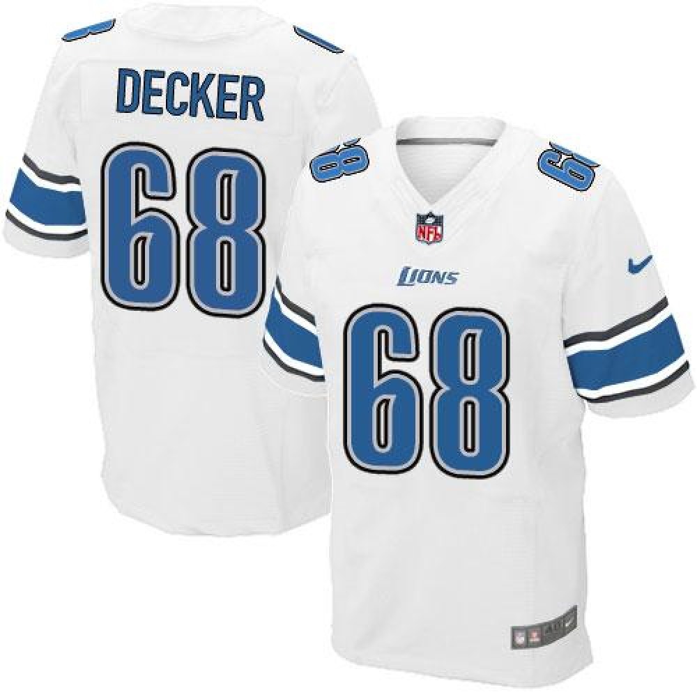 Lions #68 Taylor Decker White Men's Stitched NFL Elite Jersey