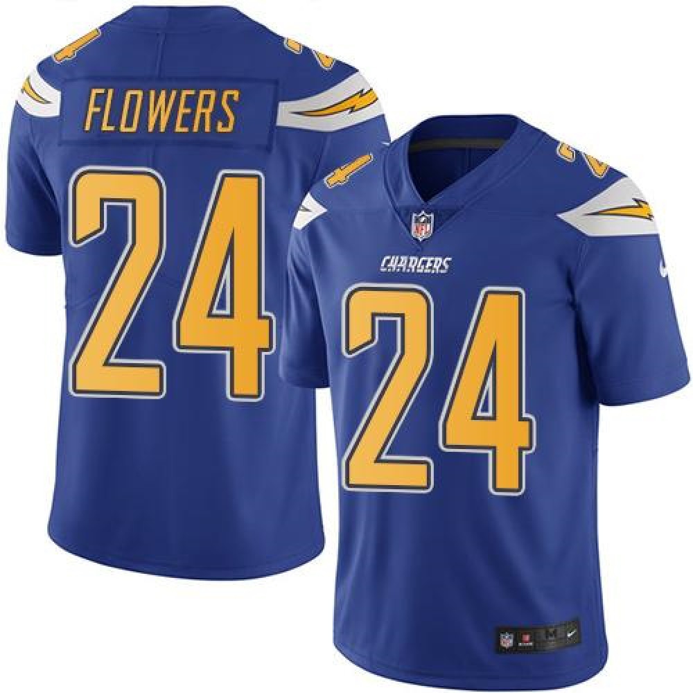 Chargers #24 Brandon Flowers Electric Blue Men's Stitched NFL Limited Rush Jersey