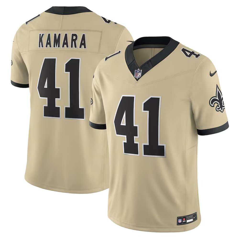 Youth New Orleans Saints #41 Alvin Kamara Nike Gold Alternate Gameday Golds Alternate Vapor F.U.S.E. Limited Jersey