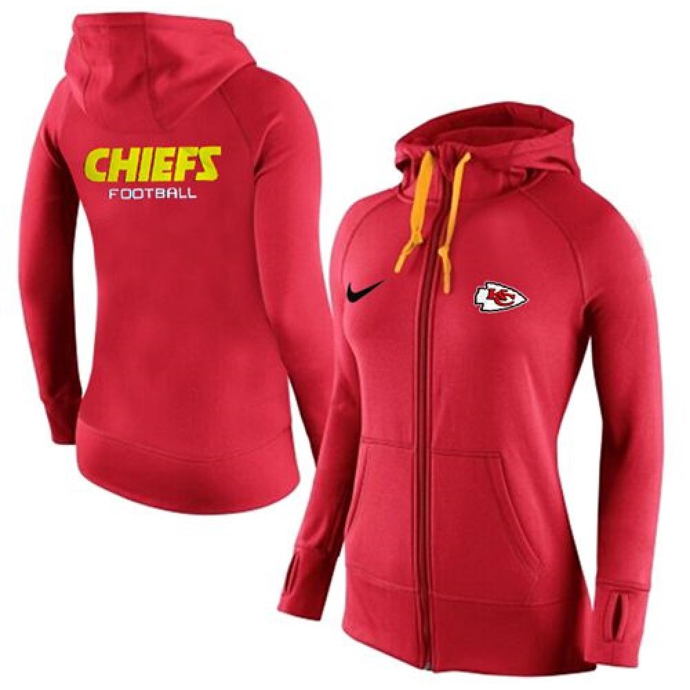 Women'sKansas City Chiefs Full-Zip Performance Hoodie Red