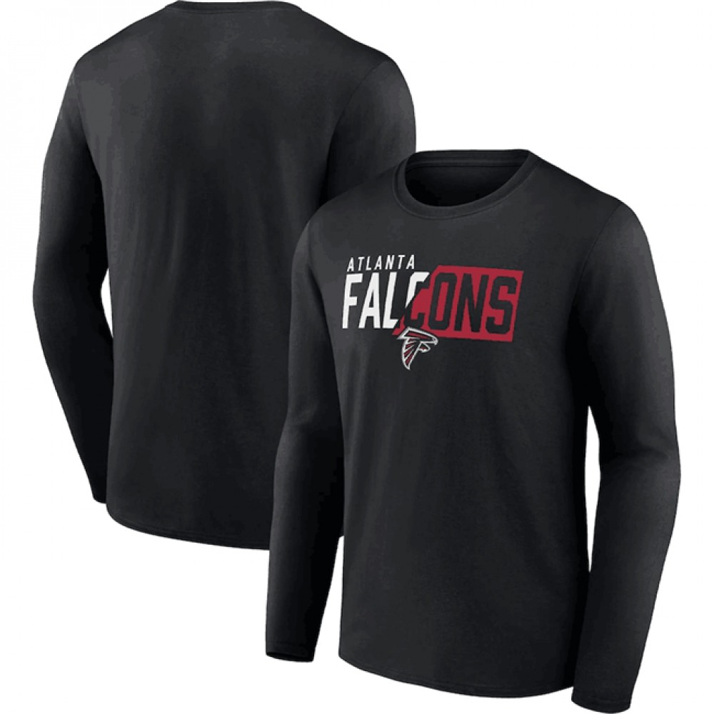 Men's Atlanta Falcons BlackOne Two Long Sleeve T-Shirt