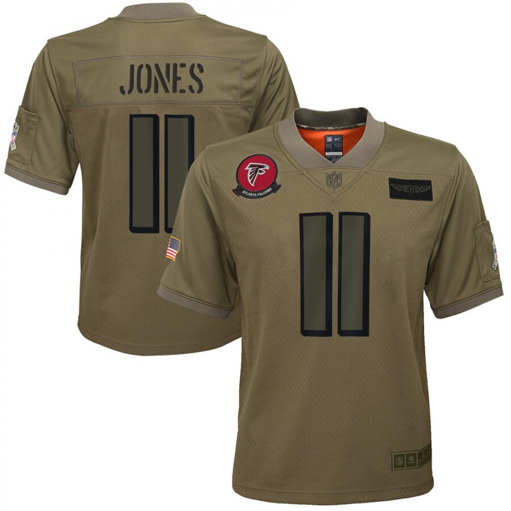 YouthAtlanta Falcons #11 Julio Jones 2019 Camo Salute To Service Stitched NFL Jersey
