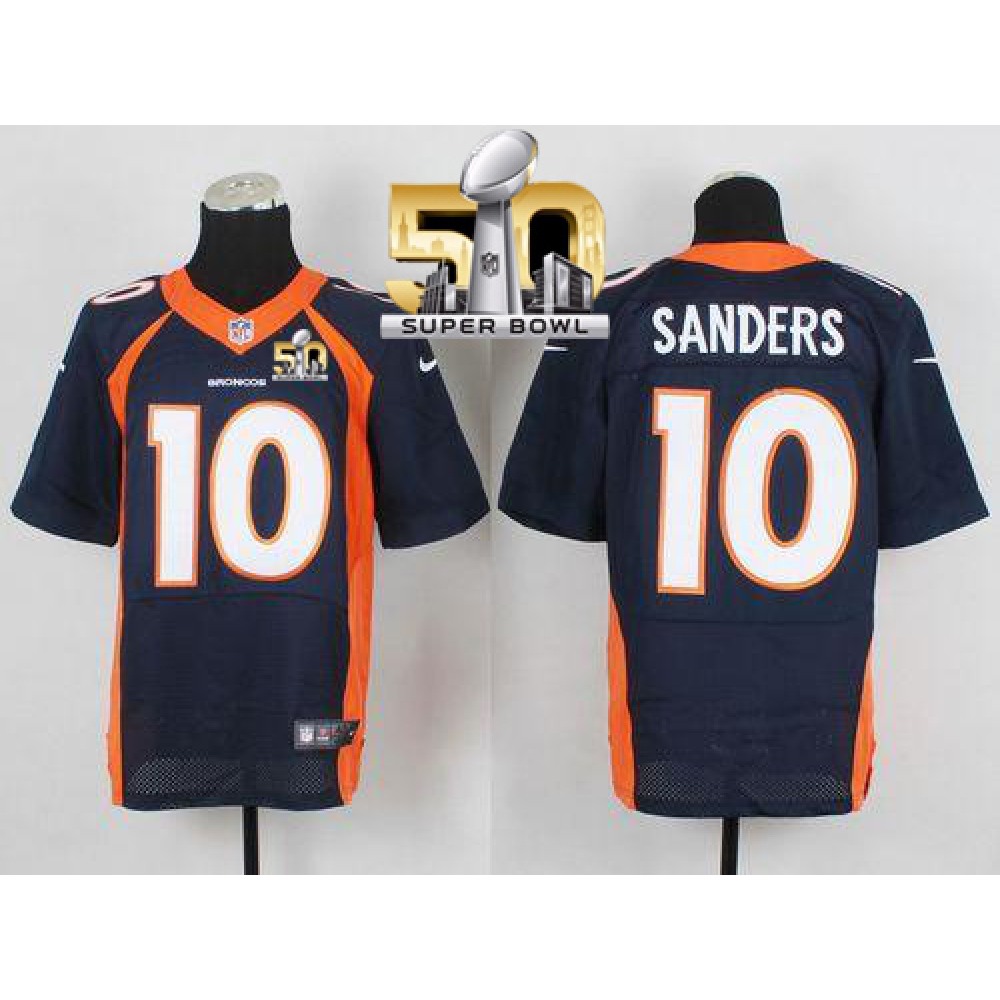 Broncos #10 Emmanuel Sanders Navy Blue Alternate Super Bowl 50 Men's Stitched NFL New Elite Jersey