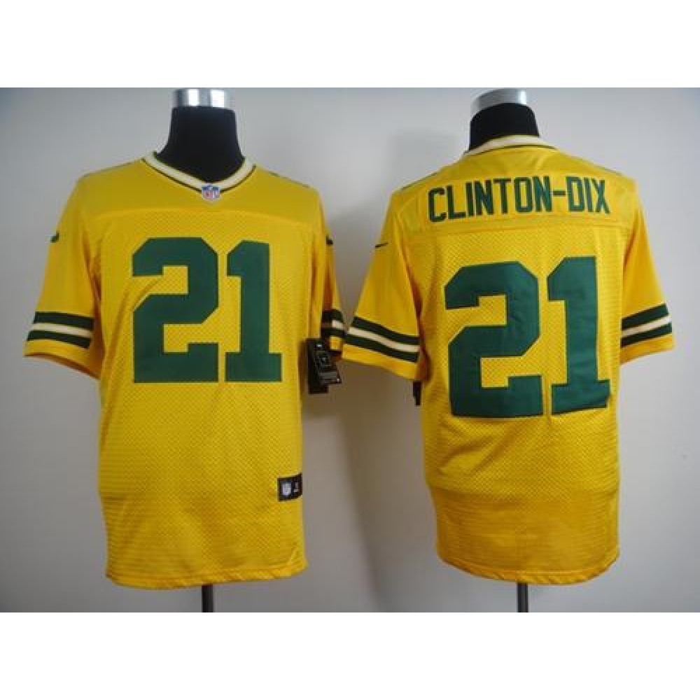 Packers #21 Ha Ha Clinton-Dix Yellow Alternate Men's Stitched NFL Elite Jersey