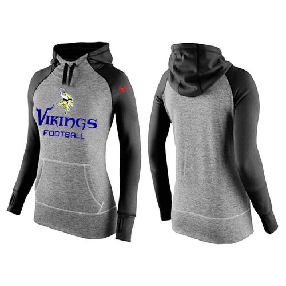 Women'sMinnesota Vikings Performance Hoodie Grey & Black