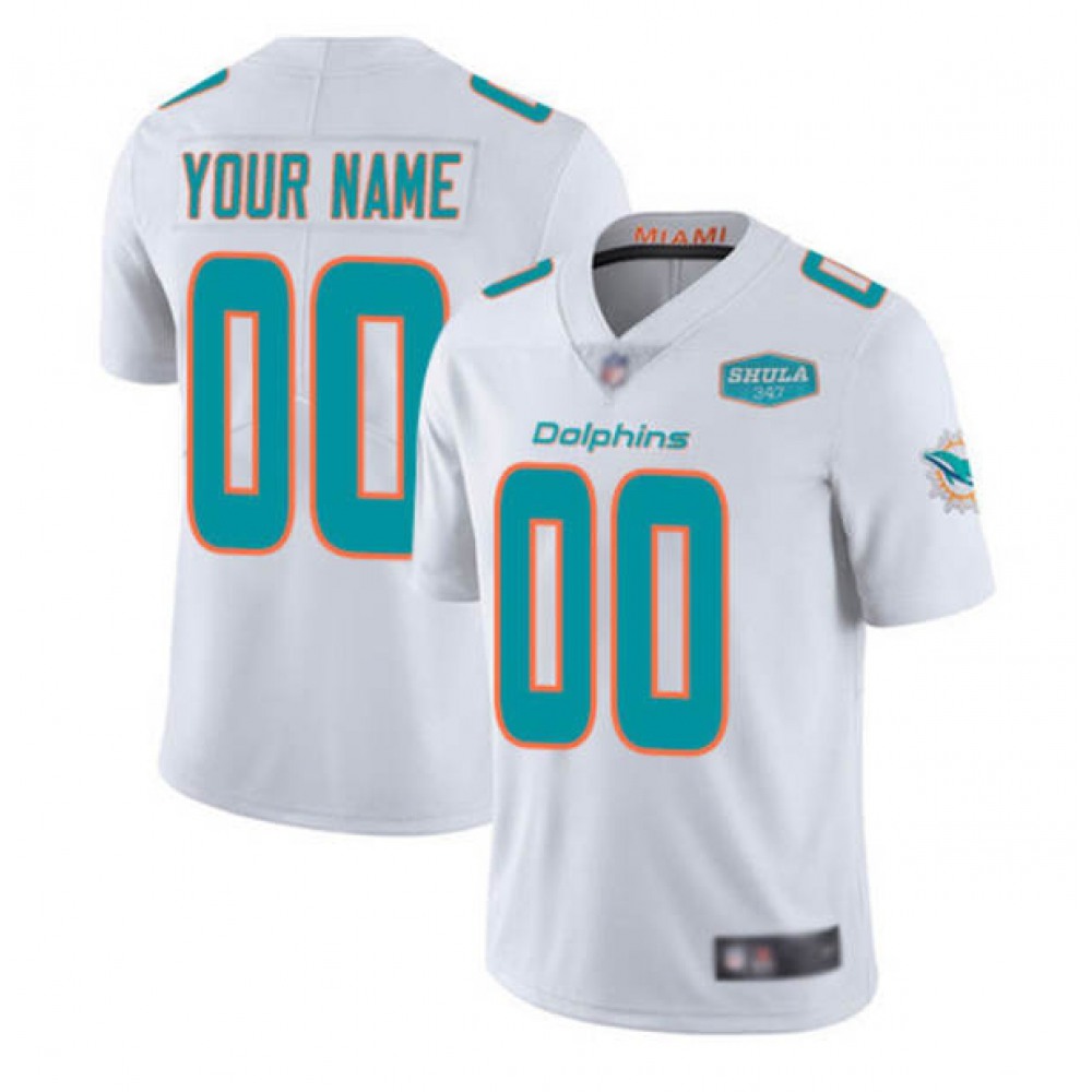 Youth Dolphins Active Players Custom White 347 Shula Patch Vapor Untouchable Limited Stitched NFL Jersey