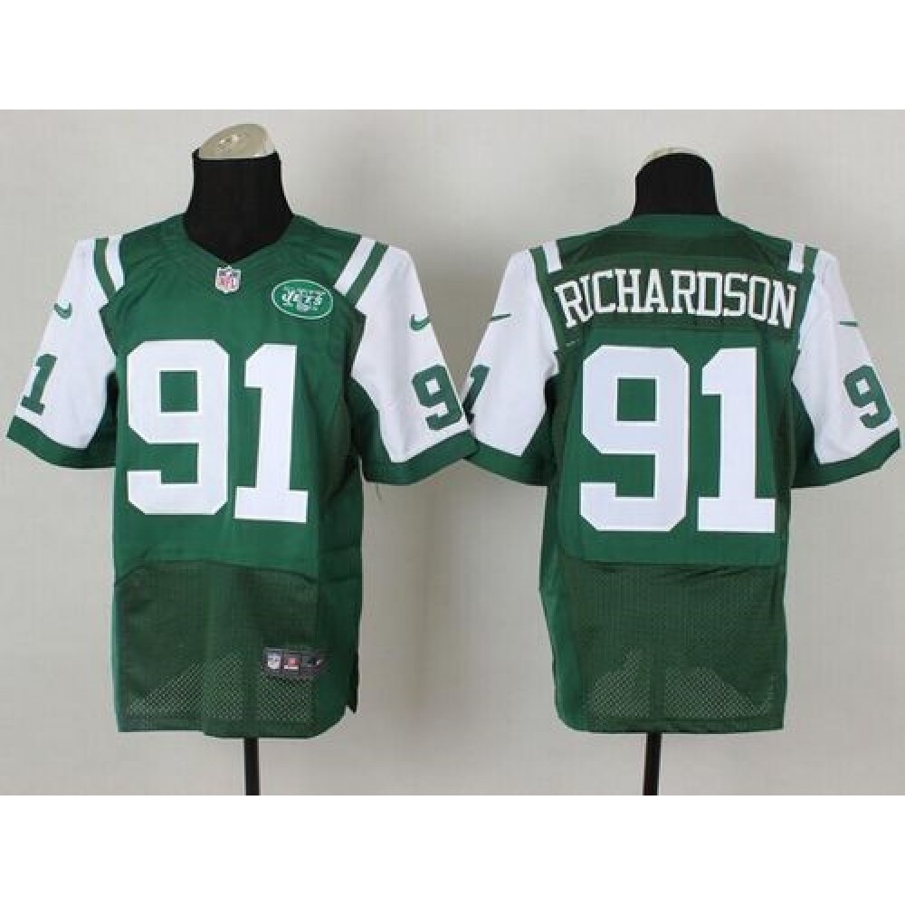 Jets #91 Sheldon Richardson Green Team Color Men's Stitched NFL Elite Jersey