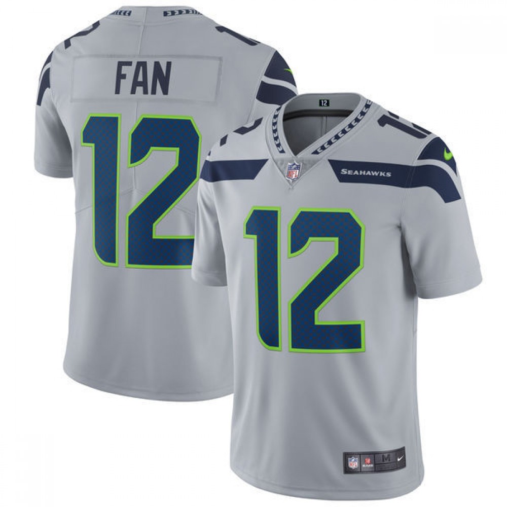 Men's Seattle Seahawks #12 FanGray Vapor Untouchable Limited Stitched NFL Jersey