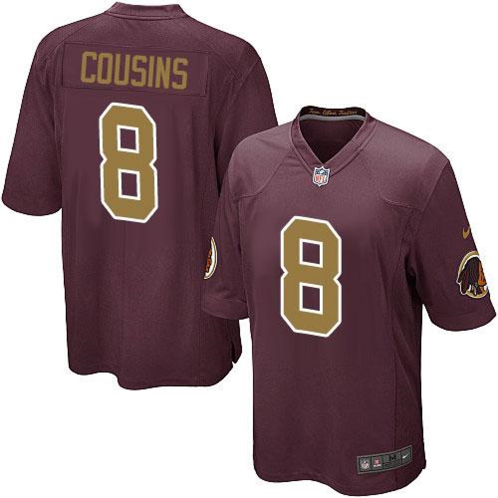 Redskins #8 Kirk Cousins Burgundy Red Alternate Youth Stitched NFL Elite Jersey