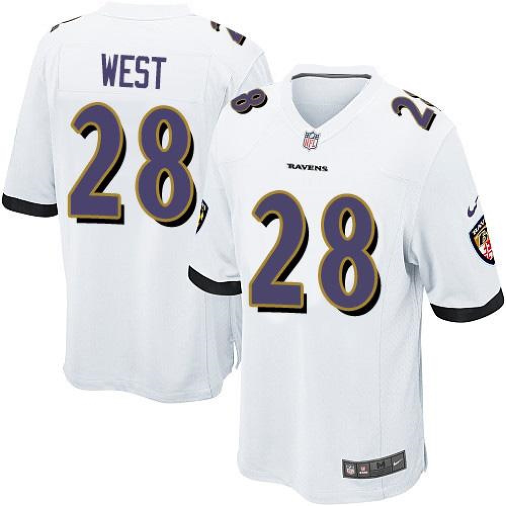 Ravens #28 Terrance West White Youth Stitched NFL New Elite Jersey