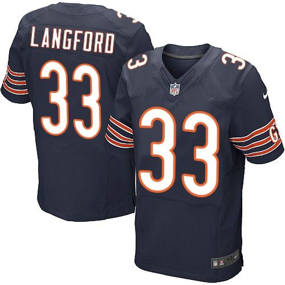 Bears #33 Jeremy Langford Navy Blue Team Color Men's Stitched NFL Elite Jersey