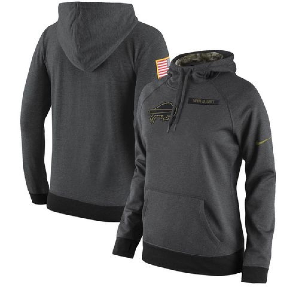 Women's Buffalo BillsAnthracite Salute to Service Player Performance Hoodie