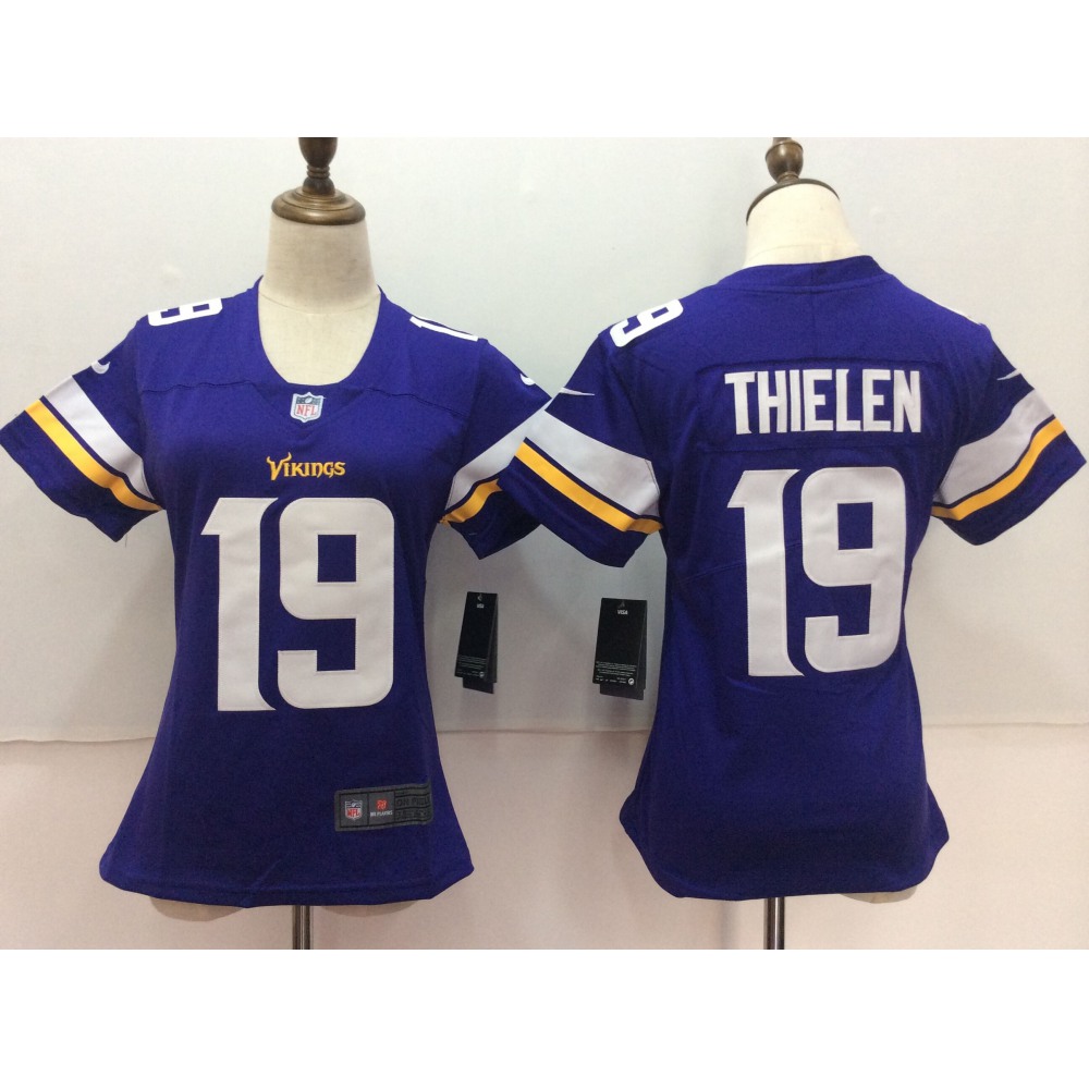 Women'sMinnesota Vikings #19 Adam Thielen Purple Untouchable Limited Stitched NFL Jersey