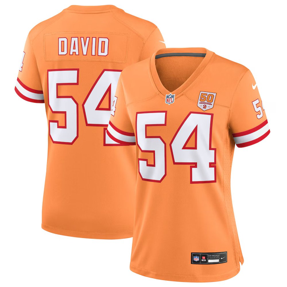 Women's Tampa Bay Buccaneers #54 Lavonte David Nike Creamsicle 50th Season Game Jersey
