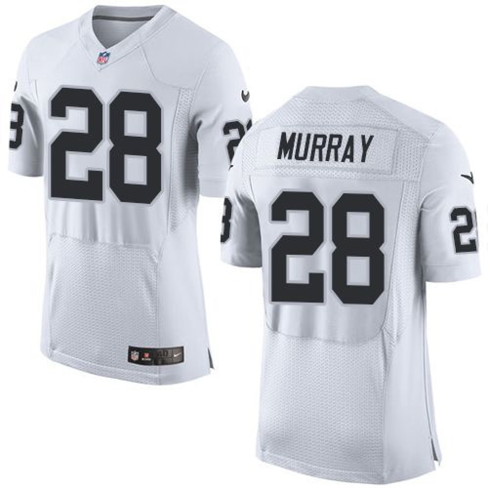 Raiders #28 Latavius Murray White Men's Stitched NFL Elite Jersey